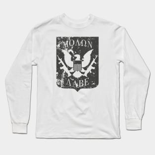 Molon Labe US Great Seal Shield Carbon Print Long Sleeve T-Shirt